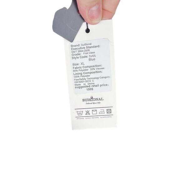 SuiSional Mens Blue 5 button down vest mens size XL - Picture 3 of 6